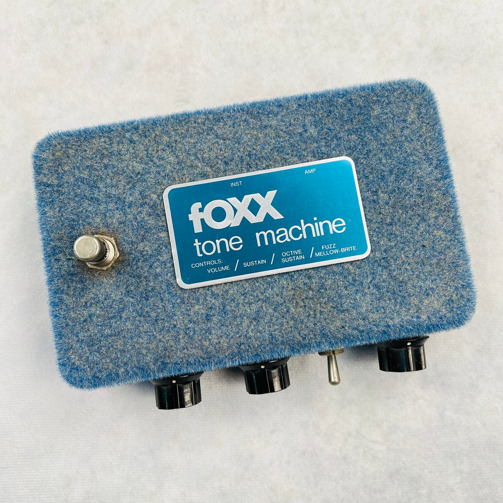 1970s Foxx Tone Machine Octave Fuzz Vintage Guitar Effects Pedal Blue Velvet - 1
