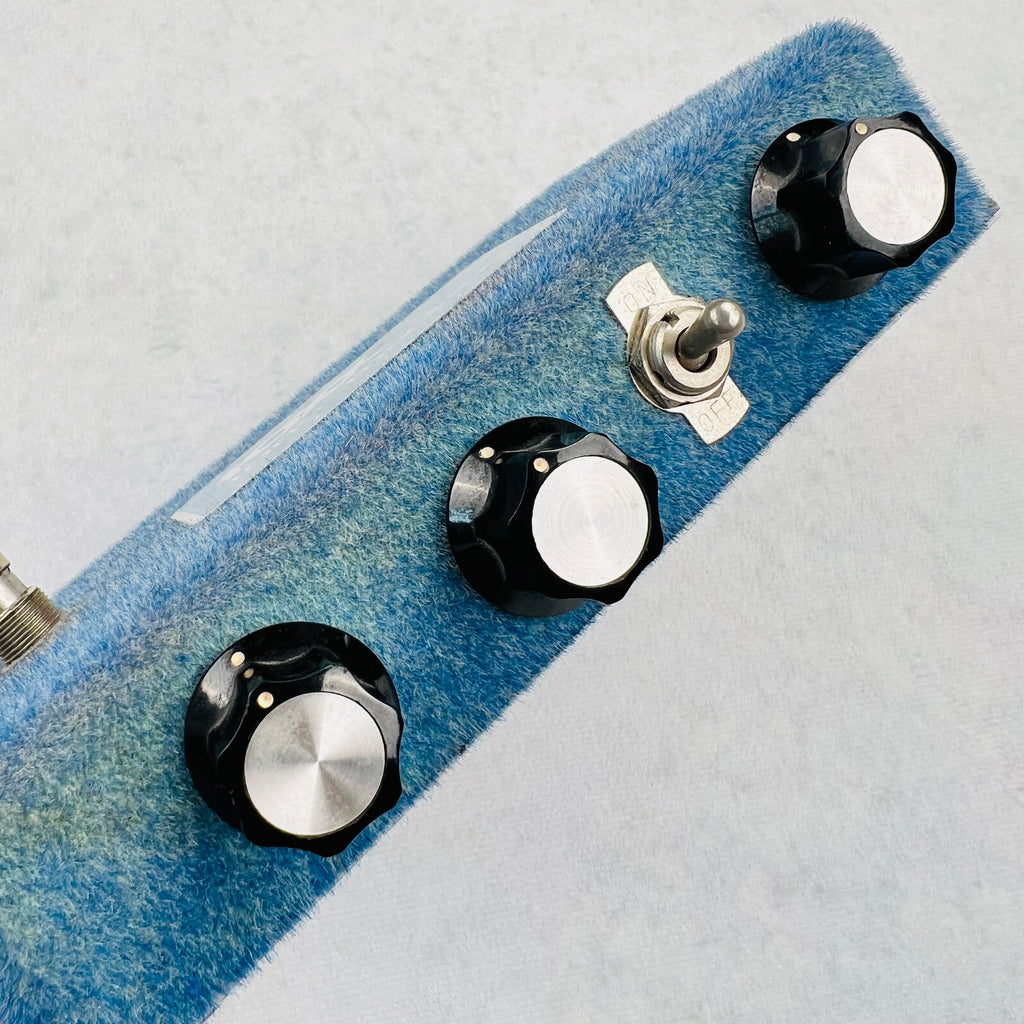 1970s Foxx Tone Machine Octave Fuzz Vintage Guitar Effects Pedal Blue Velvet - 2
