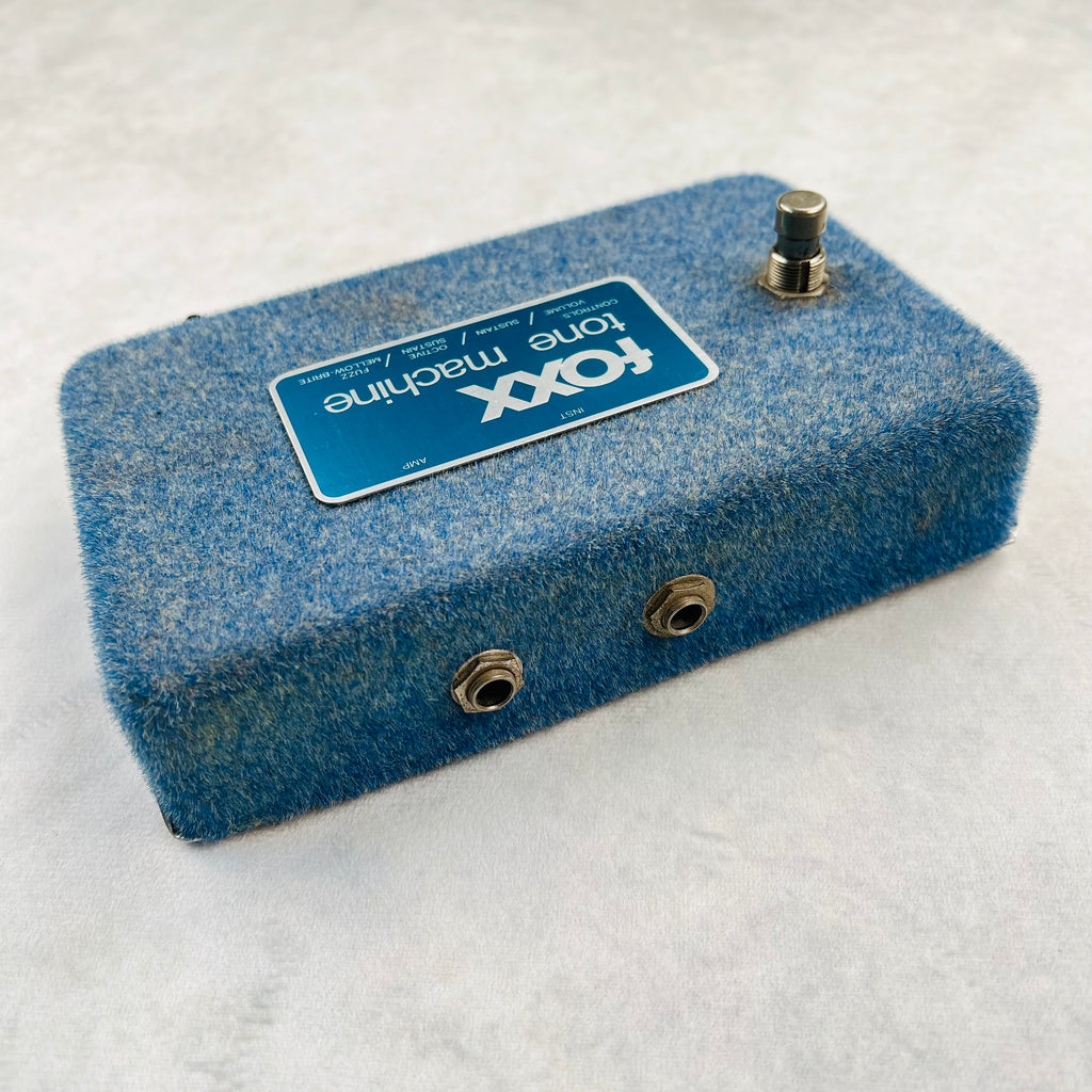 1970s Foxx Tone Machine Octave Fuzz Vintage Guitar Effects Pedal Blue Velvet - 4