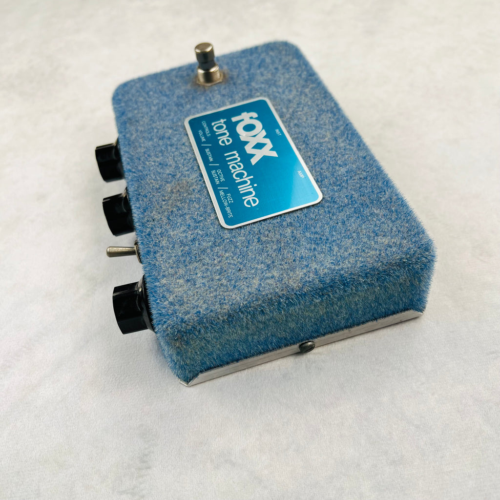 1970s Foxx Tone Machine Octave Fuzz Vintage Guitar Effects Pedal Blue Velvet - 5