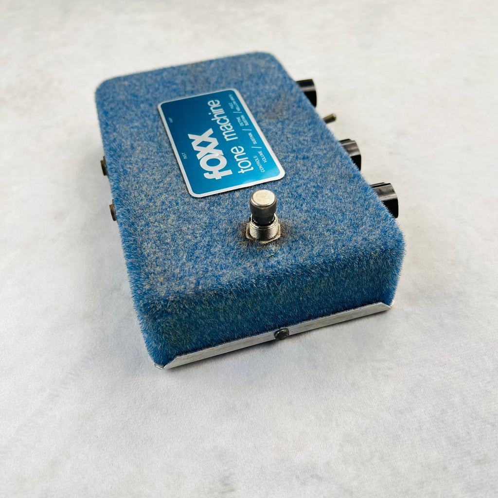 1970s Foxx Tone Machine Octave Fuzz Vintage Guitar Effects Pedal Blue Velvet - 6