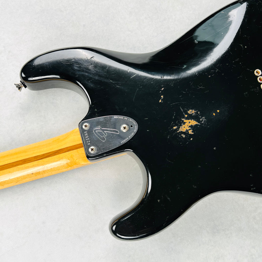 1973 Fender Stratocaster Hardtail Vintage Electric Guitar Rosewood Fingerboard Black Finish - 19