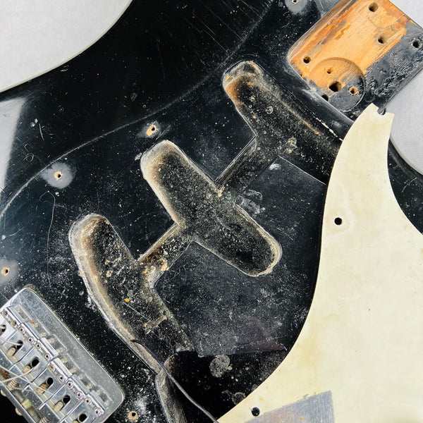 Vintage 1973 Fender Stratocaster Hardtail Electric Guitar Black - 12