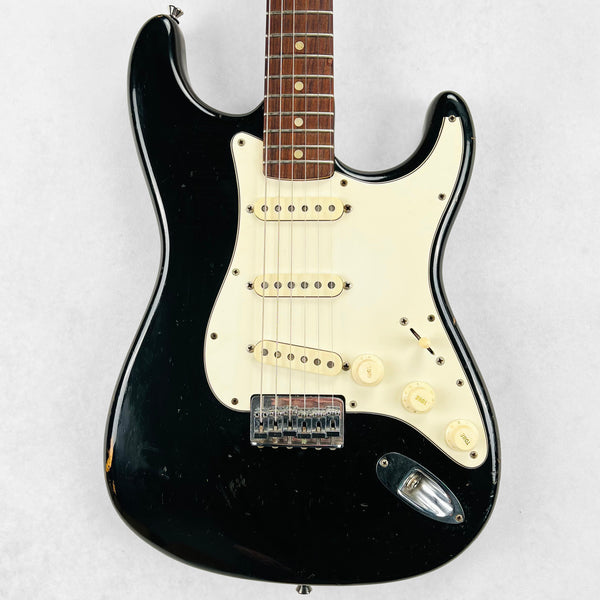 1973 Fender Stratocaster Hardtail Vintage Electric Guitar Rosewood Fingerboard Black Finish - 1