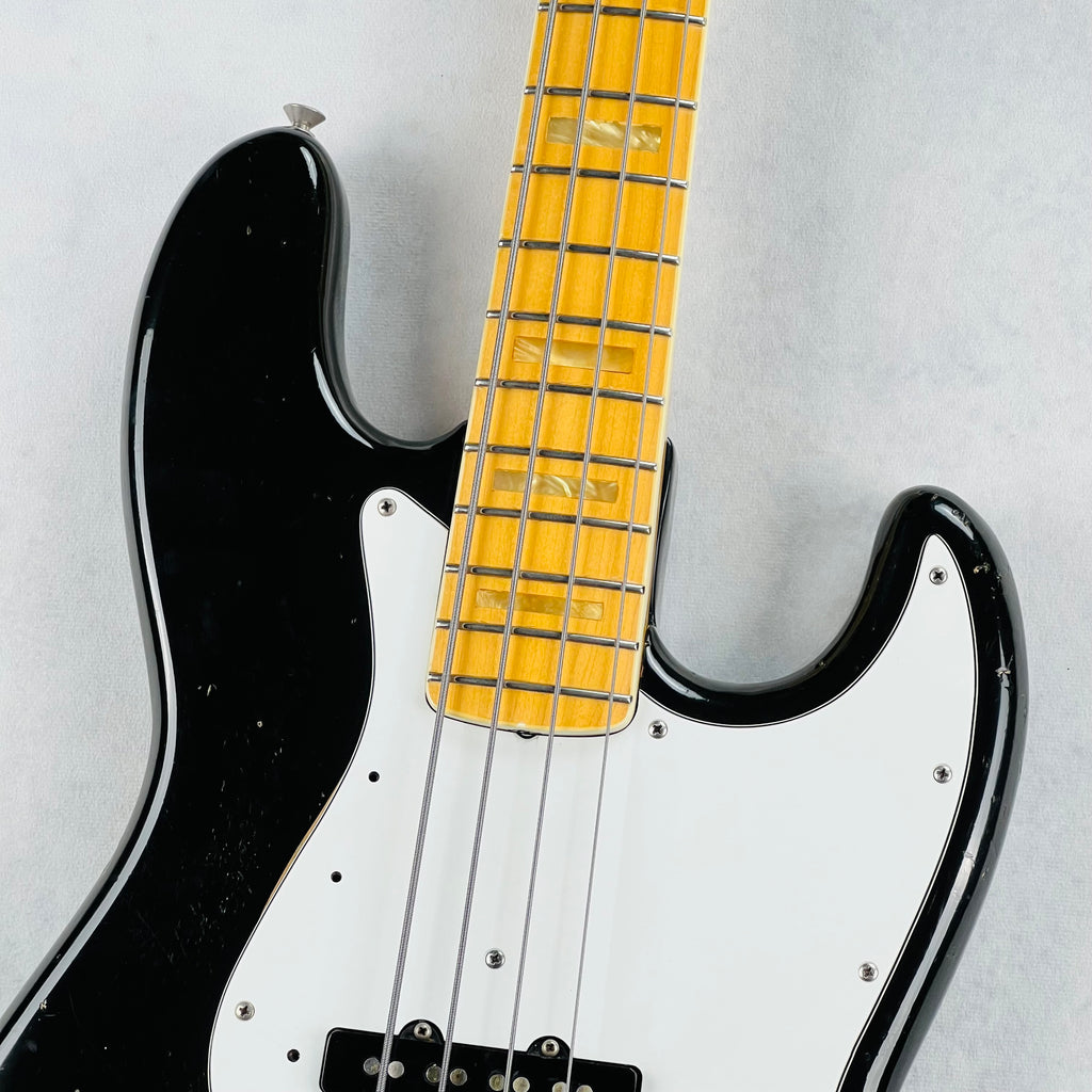 1974 Fender Jazz Bass Black Maple Neck Vintage Bass Guitar - 3