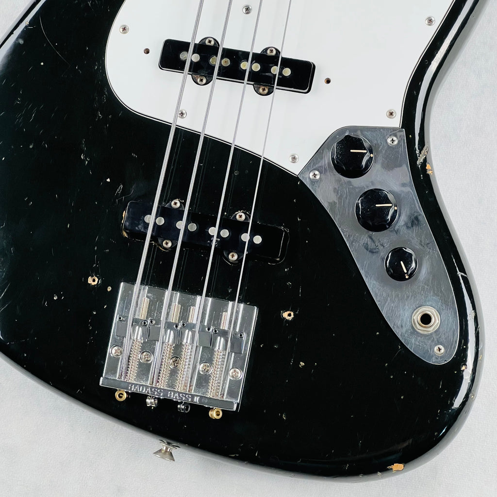 1974 Fender Jazz Bass Black Maple Neck Vintage Bass Guitar - 5