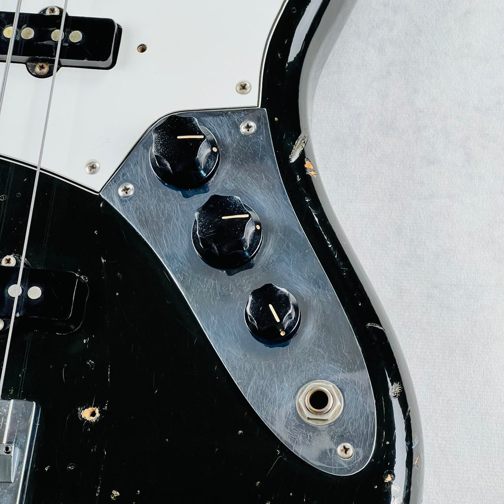 1974 Fender Jazz Bass Black Maple Neck Vintage Bass Guitar - 9