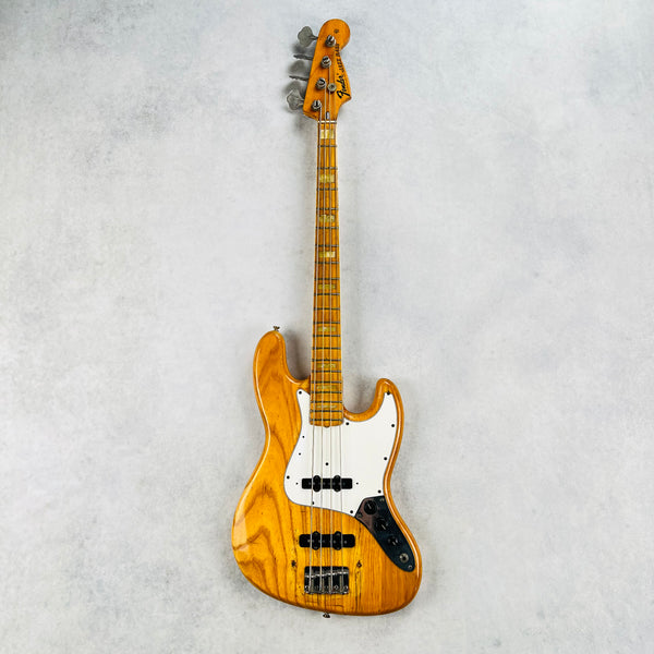 1975 Fender Jazz Bass Ash Body Natural Vintage Bass Guitar - 2