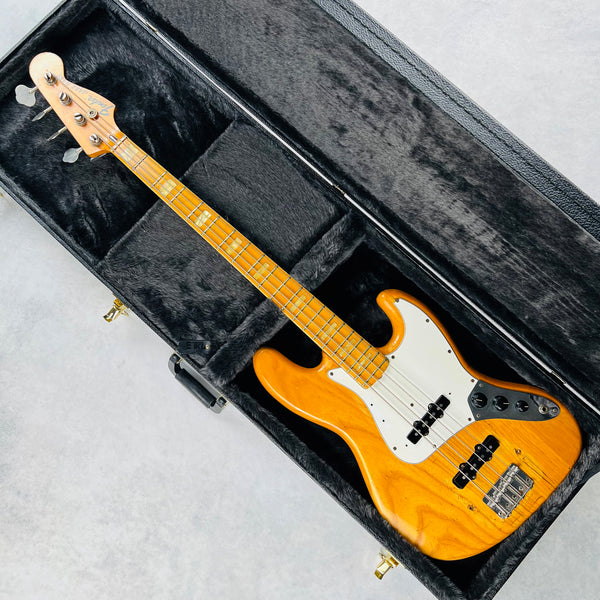 1975 Fender Jazz Bass Ash Body Natural Vintage Bass Guitar - 25