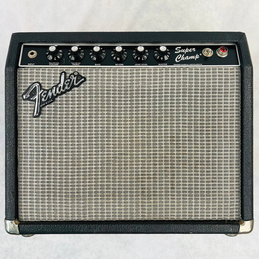 1983 Fender Super Champ 1x10" Vintage Guitar Combo Amplifier Black - 1
