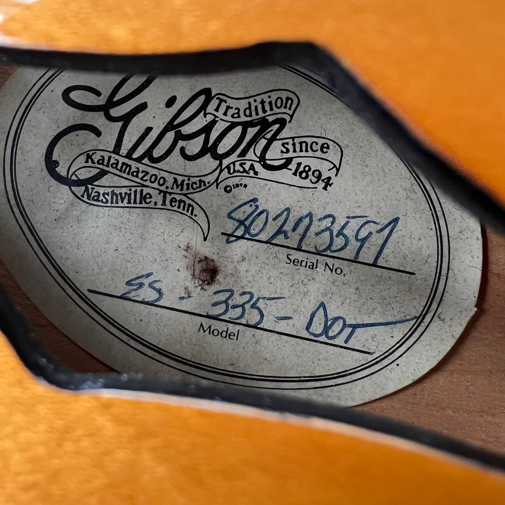 Gibson ES-335 Dot Vintage Electric Guitar 1983 - Natural - 8