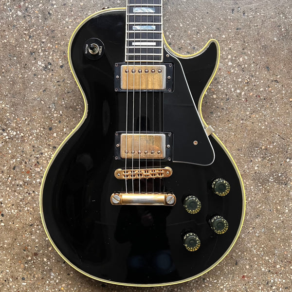 Gibson Les Paul Custom Vintage Electric Guitar Kahler Conversion 1983 - Ebony - 1