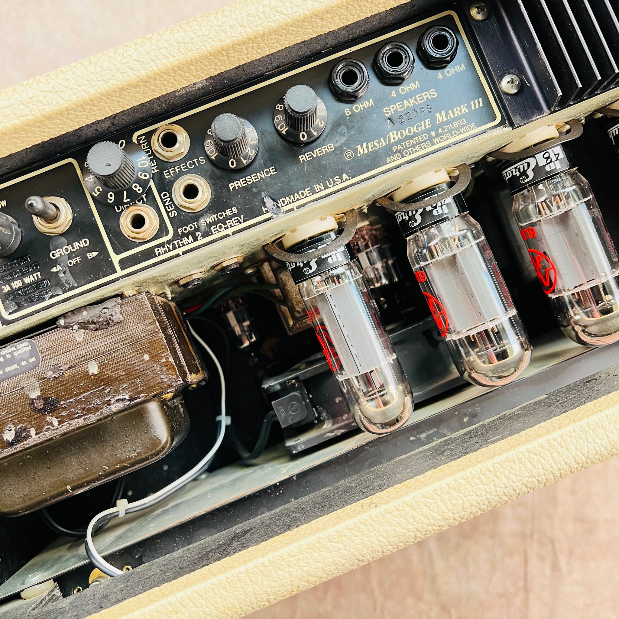 Mesa Boogie Mark III Simul-Class Guitar Amplifier Head Blue Stripe 198 ...