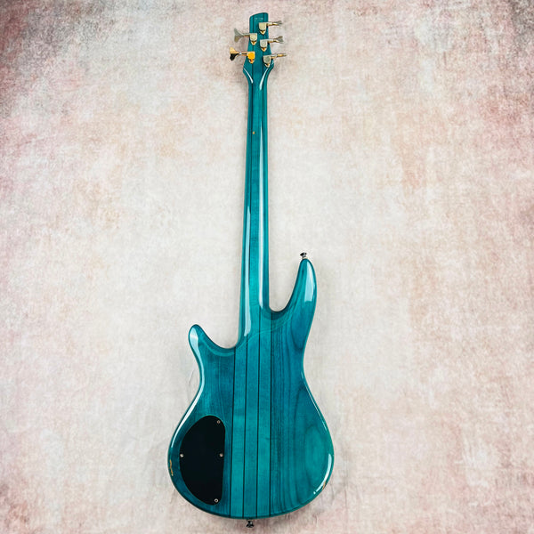 Ibanez SR1205 Soundgear 5-String Electric Bass Guitar Made In Korea 1994 - Transparent Turquoise - 11