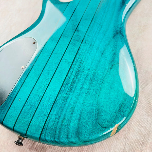 Ibanez SR1205 Soundgear 5-String Electric Bass Guitar Made In Korea 1994 - Transparent Turquoise - 13