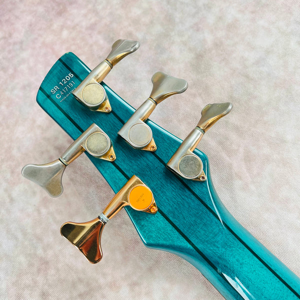 Ibanez SR1205 Soundgear 5-String Electric Bass Guitar Made In Korea 1994 - Transparent Turquoise - 17
