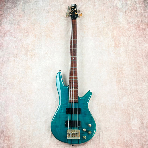 Ibanez SR1205 Soundgear 5-String Electric Bass Guitar Made In Korea 1994 - Transparent Turquoise - 2