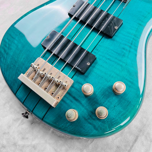 Ibanez SR1205 Soundgear 5-String Electric Bass Guitar Made In Korea 1994 - Transparent Turquoise - 5