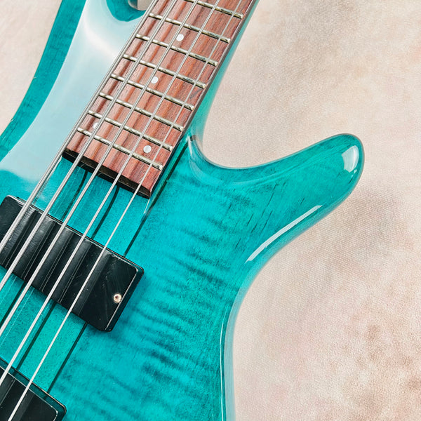 Ibanez SR1205 Soundgear 5-String Electric Bass Guitar Made In Korea 1994 - Transparent Turquoise - 6