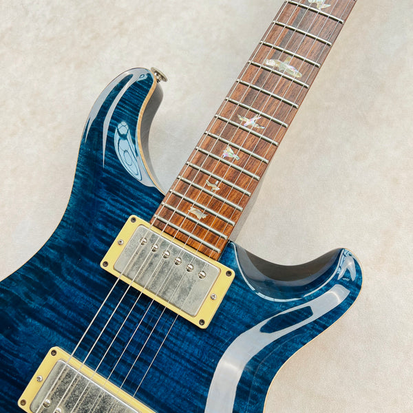 2000 PRS Custom 22 10-Top Electric Guitar Wide Fat Dragon II Wraparound Whale Blue - 3