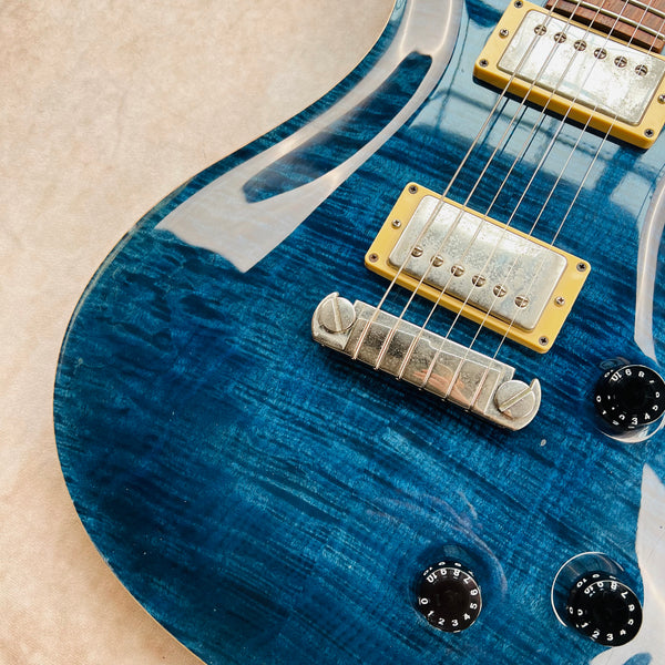 2000 PRS Custom 22 10-Top Electric Guitar Wide Fat Dragon II Wraparound Whale Blue - 4