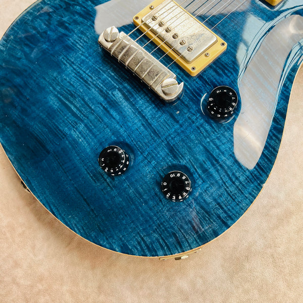 2000 PRS Custom 22 10-Top Electric Guitar Wide Fat Dragon II Wraparound Whale Blue - 5