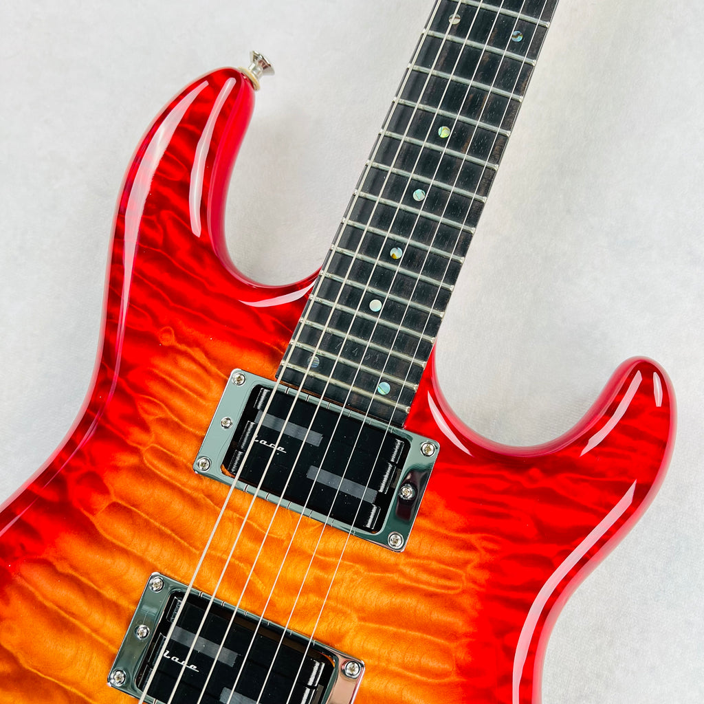 2000s Carvin DC127 Quilt Top Neck Through Body Electric Guitar with Matching Headstock - Cherry Sunburst - 6