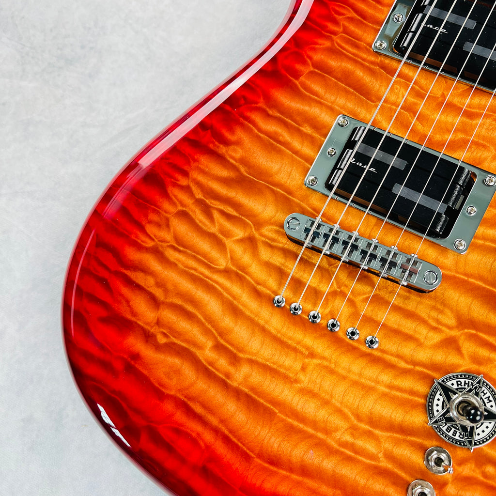 2000s Carvin DC127 Quilt Top Neck Through Body Electric Guitar with Matching Headstock - Cherry Sunburst - 7