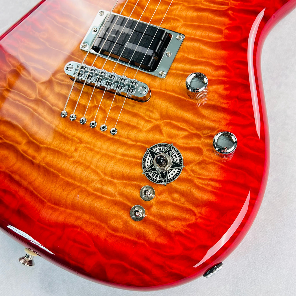 2000s Carvin DC127 Quilt Top Neck Through Body Electric Guitar with Matching Headstock - Cherry Sunburst - 8