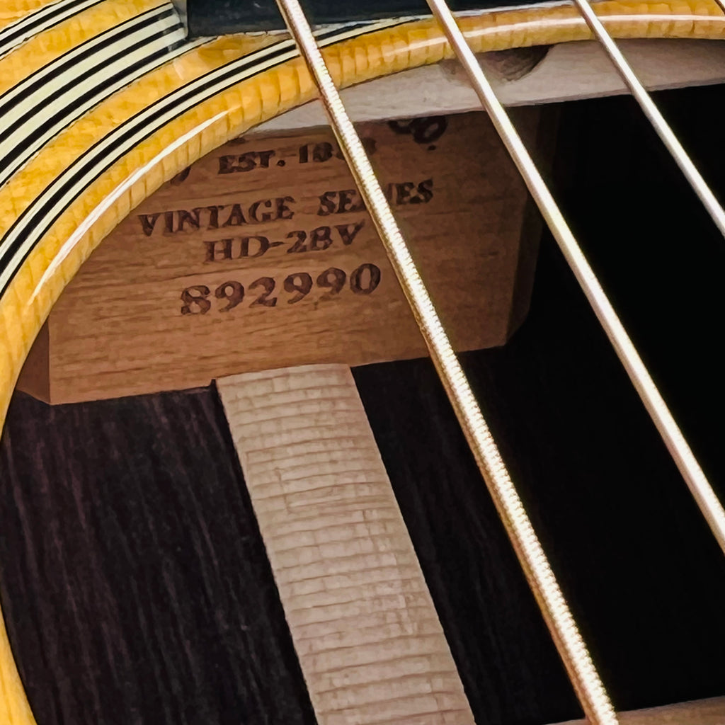 2002 Martin HD-28V Vintage Series Herringbone Dreadnought Acoustic Guitar Natural - 21