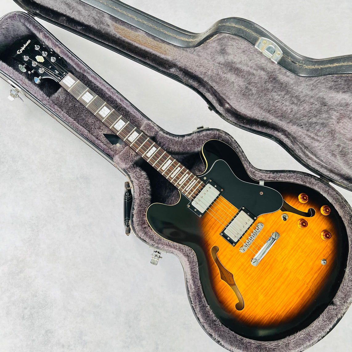Epiphone DOT VS サンバースト Epiphone Dot Super VS Flame Top Limited Edition 2006 - Vintage