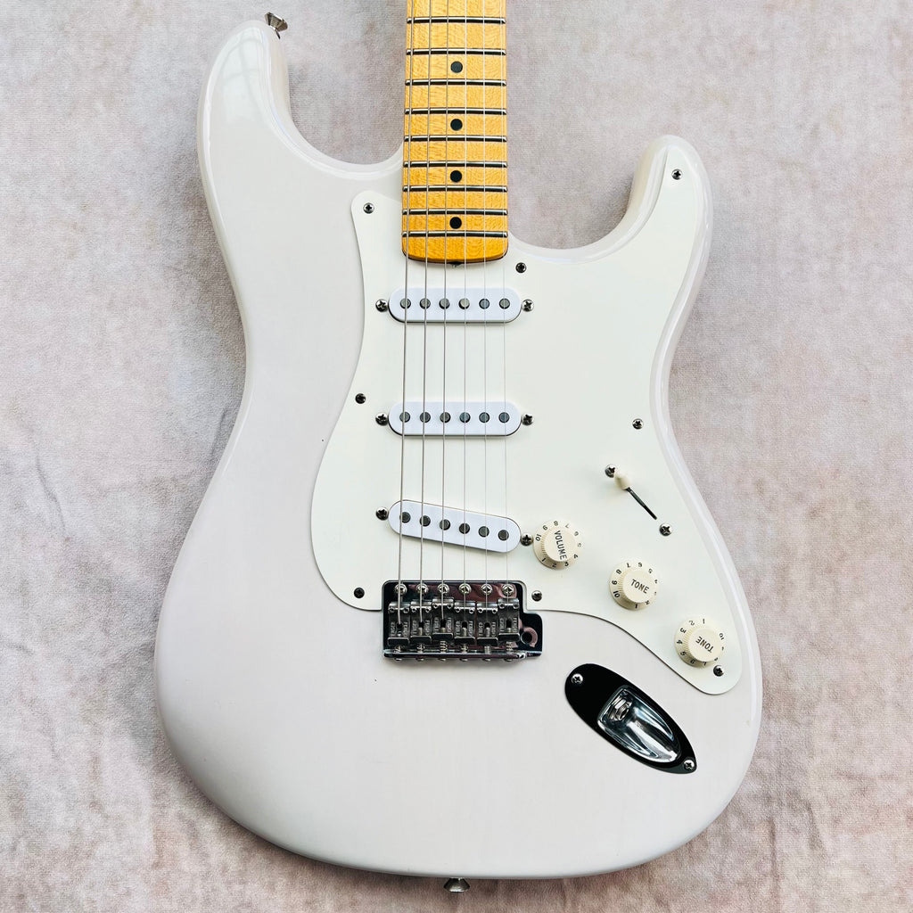 2008 Fender Eric Johnson Stratocaster Maple Artist Series Electric Guitar White Blonde - 1