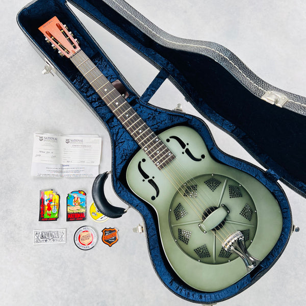 National Reso-Phonic NRP 14-Fret Round Neck Resonator 2011 - Green Silver Burst - 22