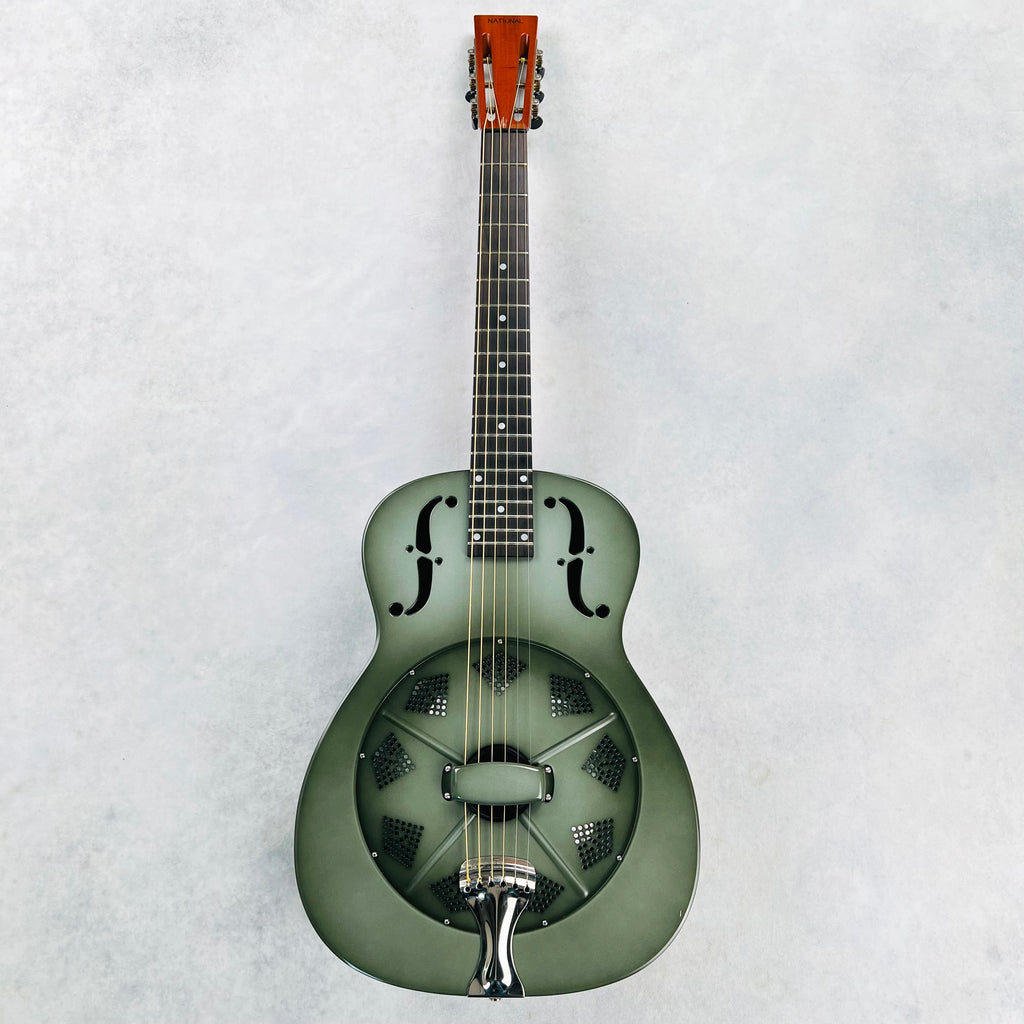 National Reso-Phonic NRP 14-Fret Round Neck Resonator 2011 - Green Silver Burst - 2