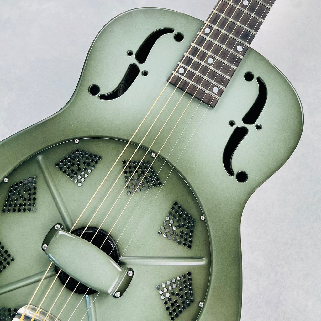 National Reso-Phonic NRP 14-Fret Round Neck Resonator 2011 - Green Silver Burst - 3