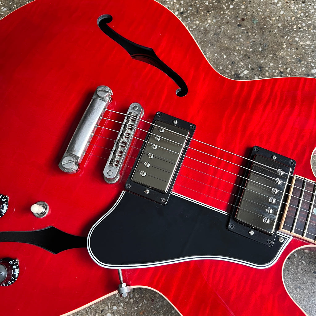 2013 Gibson Memphis ES-335 Dot Figured Semi-Hollow Electric Guitar Cherry - 10