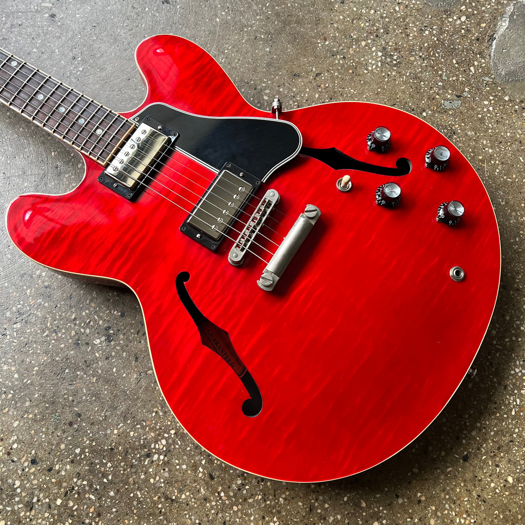 2013 Gibson Memphis ES-335 Dot Figured Semi-Hollow Electric Guitar Cherry - 4