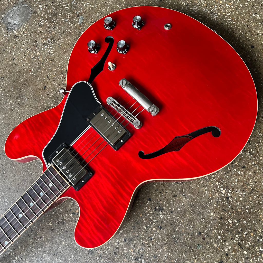 2013 Gibson Memphis ES-335 Dot Figured Semi-Hollow Electric Guitar Cherry - 5