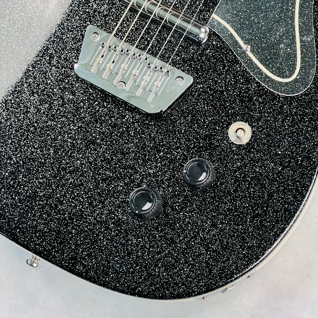 Danelectro '56 Baritone with Hardshell Case 2014 - Black Metalflake - 5