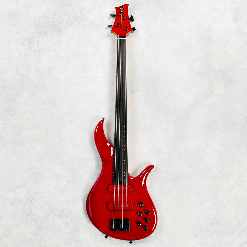 F Bass BNF Fretless 4-String Bass 2015 - Transparent Red - 2