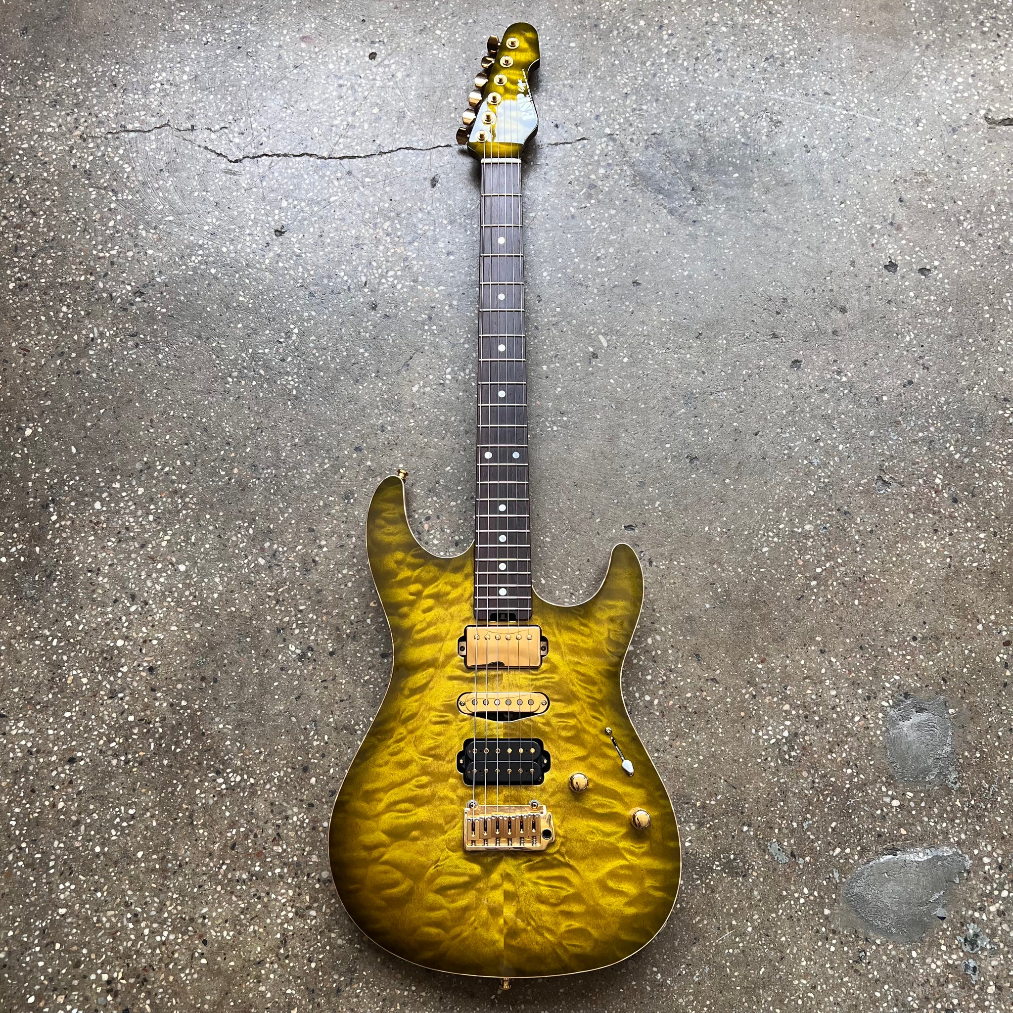 ESP Custom Shop Snapper Quilt Top 2018 - Ivy Green | Tone Wolf