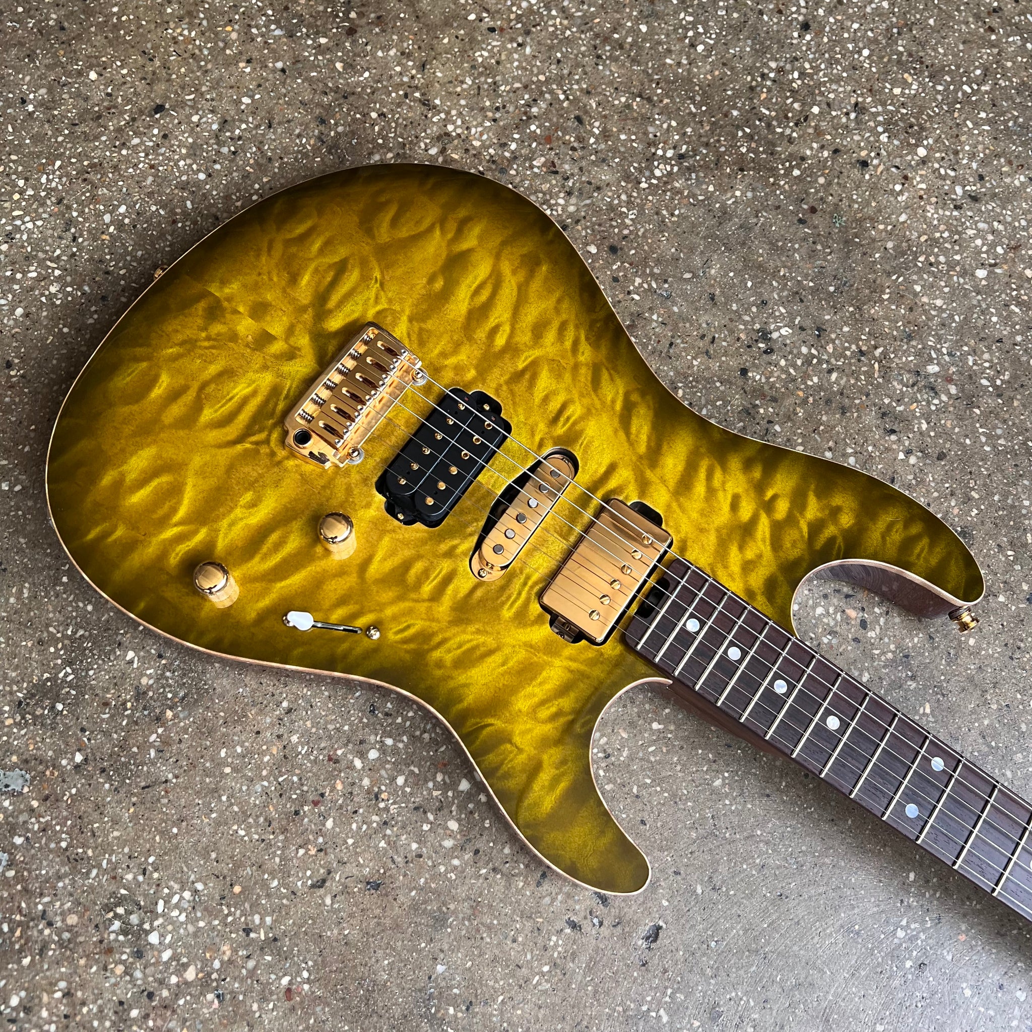 ESP Custom Shop Snapper Quilt Top 2018 - Ivy Green | Tone Wolf