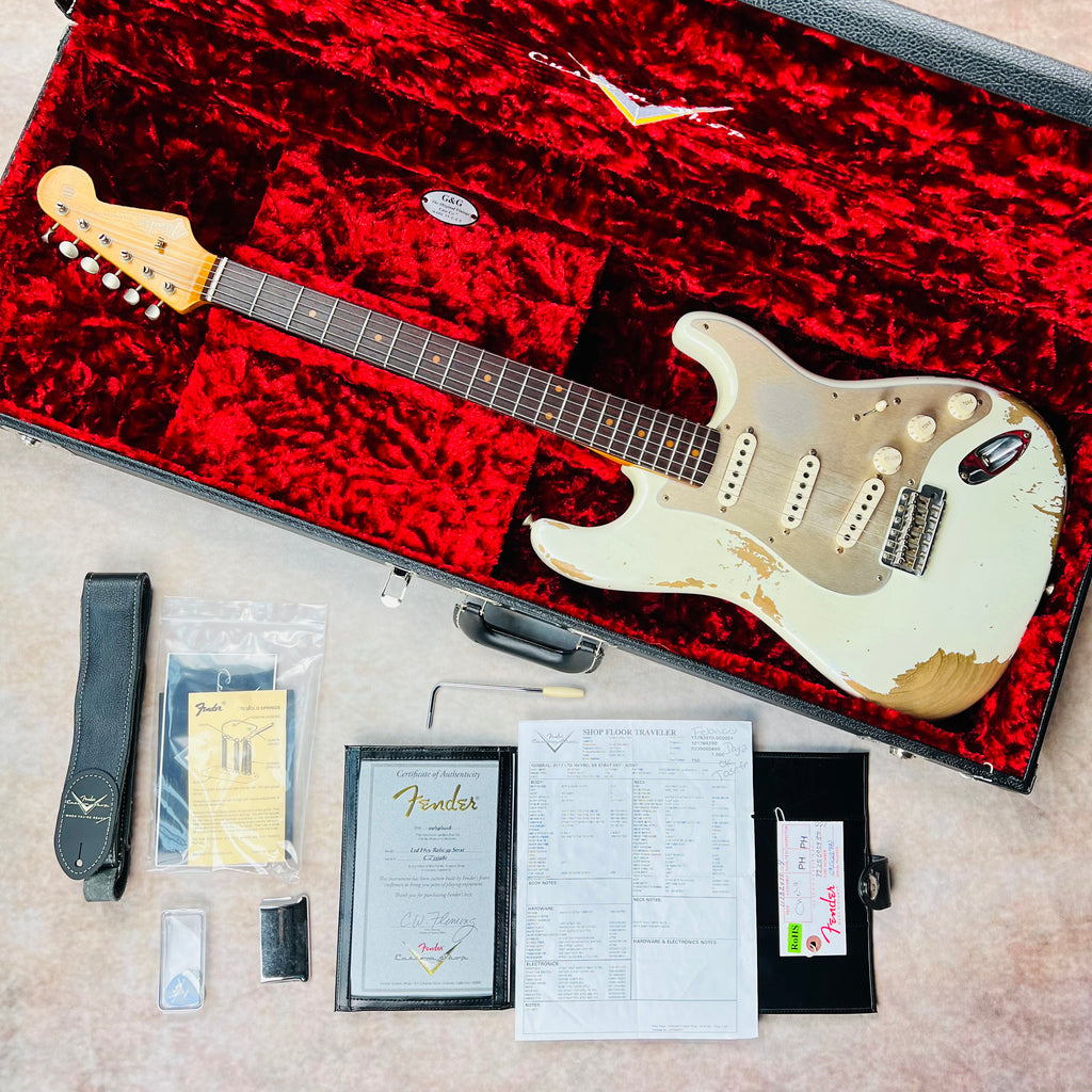 Fender Custom Shop 1959 Stratocaster Roasted Heavy Relic 2018 - Aged Olympic White - 20