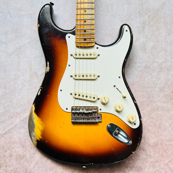 Fender Custom Shop '59 Stratocaster Heavy Relic Ron Ellis Pickups 2020 - Faded Chocolate 3-Tone Sunburst - 1