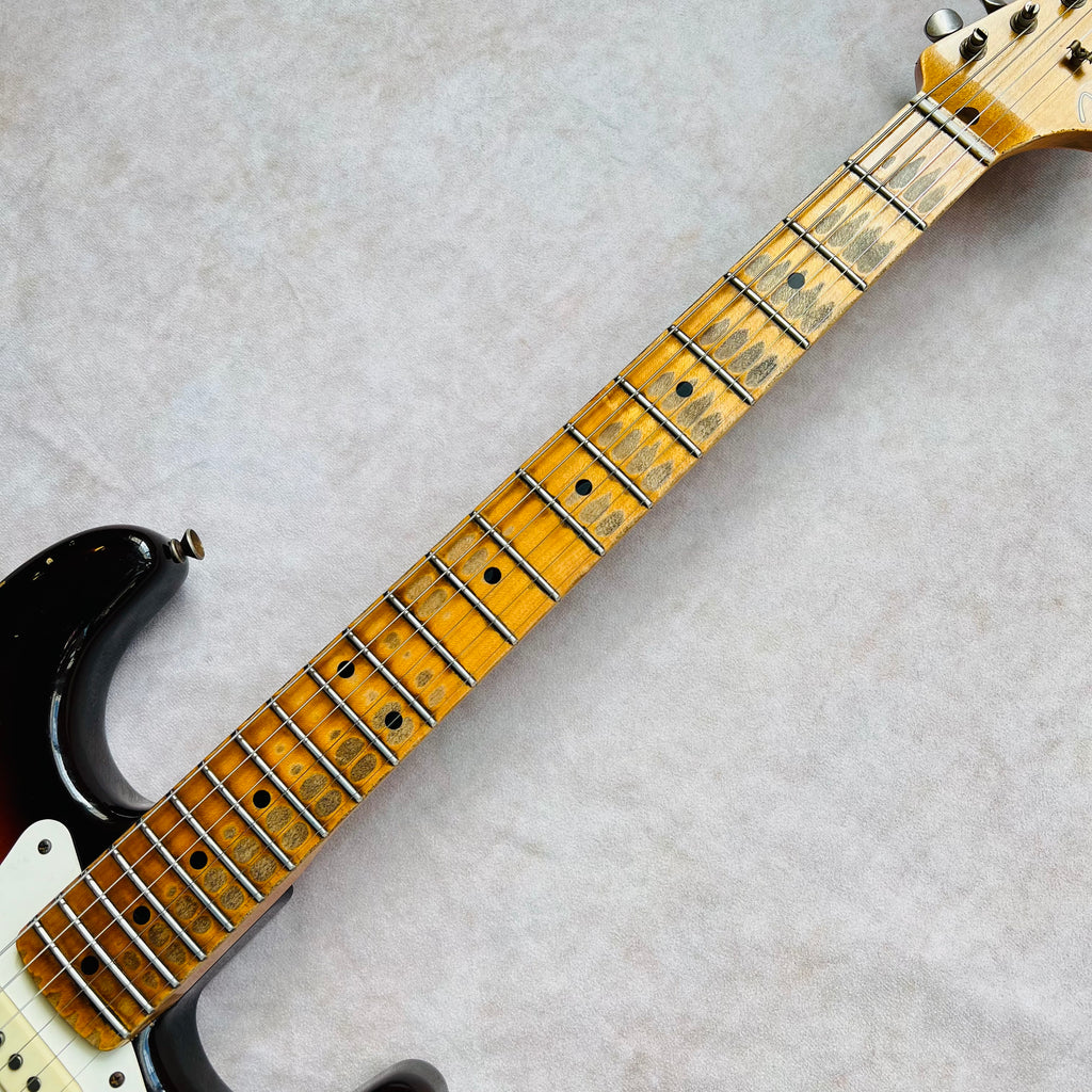 Fender Custom Shop '59 Stratocaster Heavy Relic Ron Ellis Pickups 2020 - Faded Chocolate 3-Tone Sunburst - 8