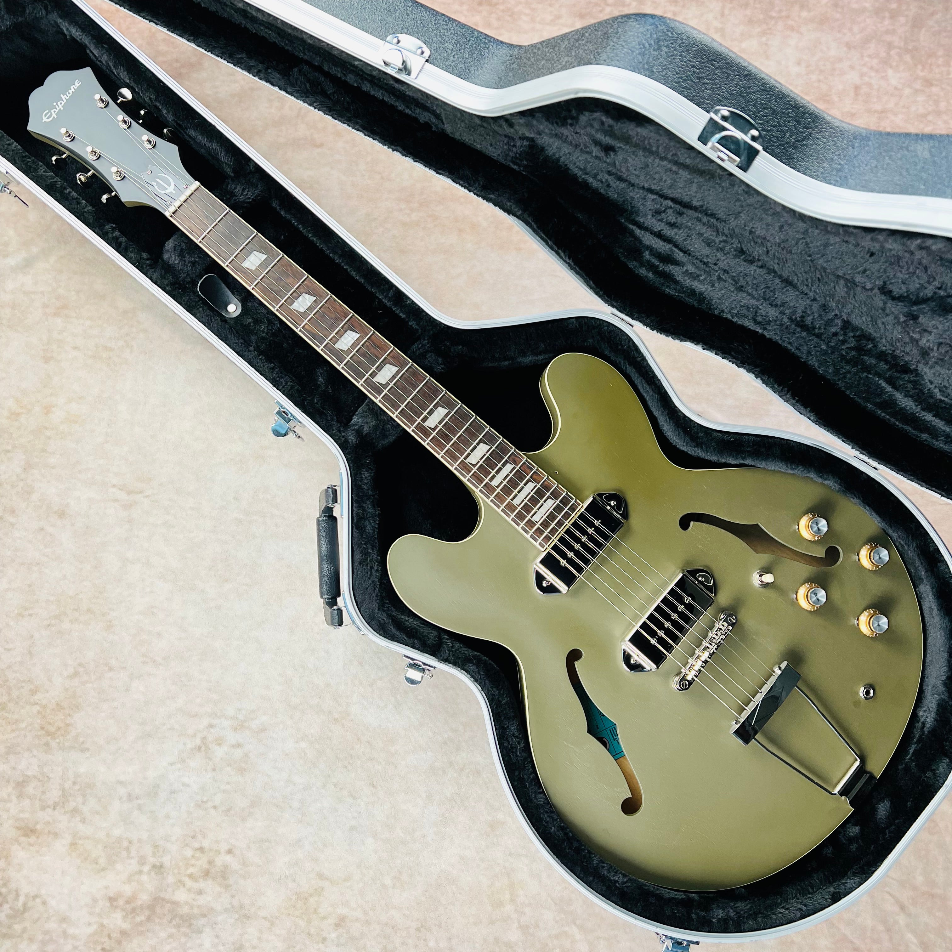 Epiphone Casino Worn Hollowbody with Case 2022 - Worn Olive