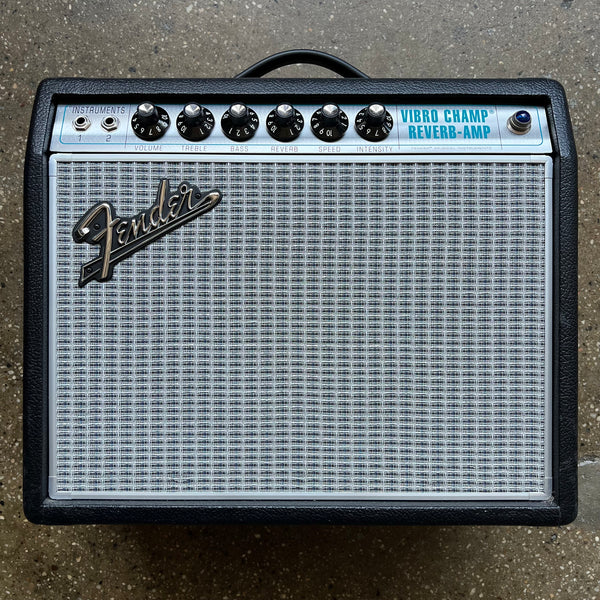 Fender '68 Custom Pro Vibro Champ Reverb 5-Watt 1x10" Guitar Combo 2022 - Black - 1