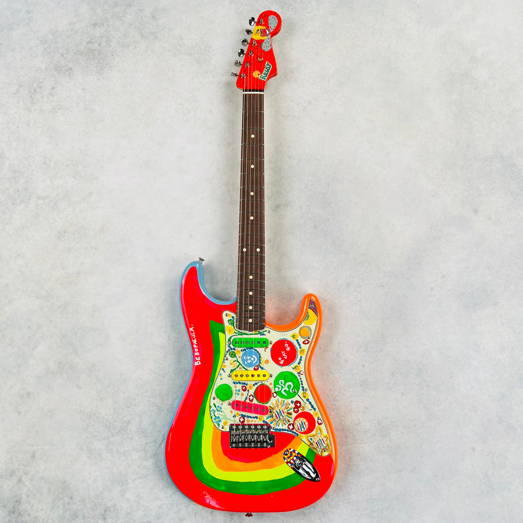 Fender George Harrison Rocky Stratocaster Rosewood Fingerboard 2022 - Hand Painted Rocky Artwork Over Sonic Blue - 2
