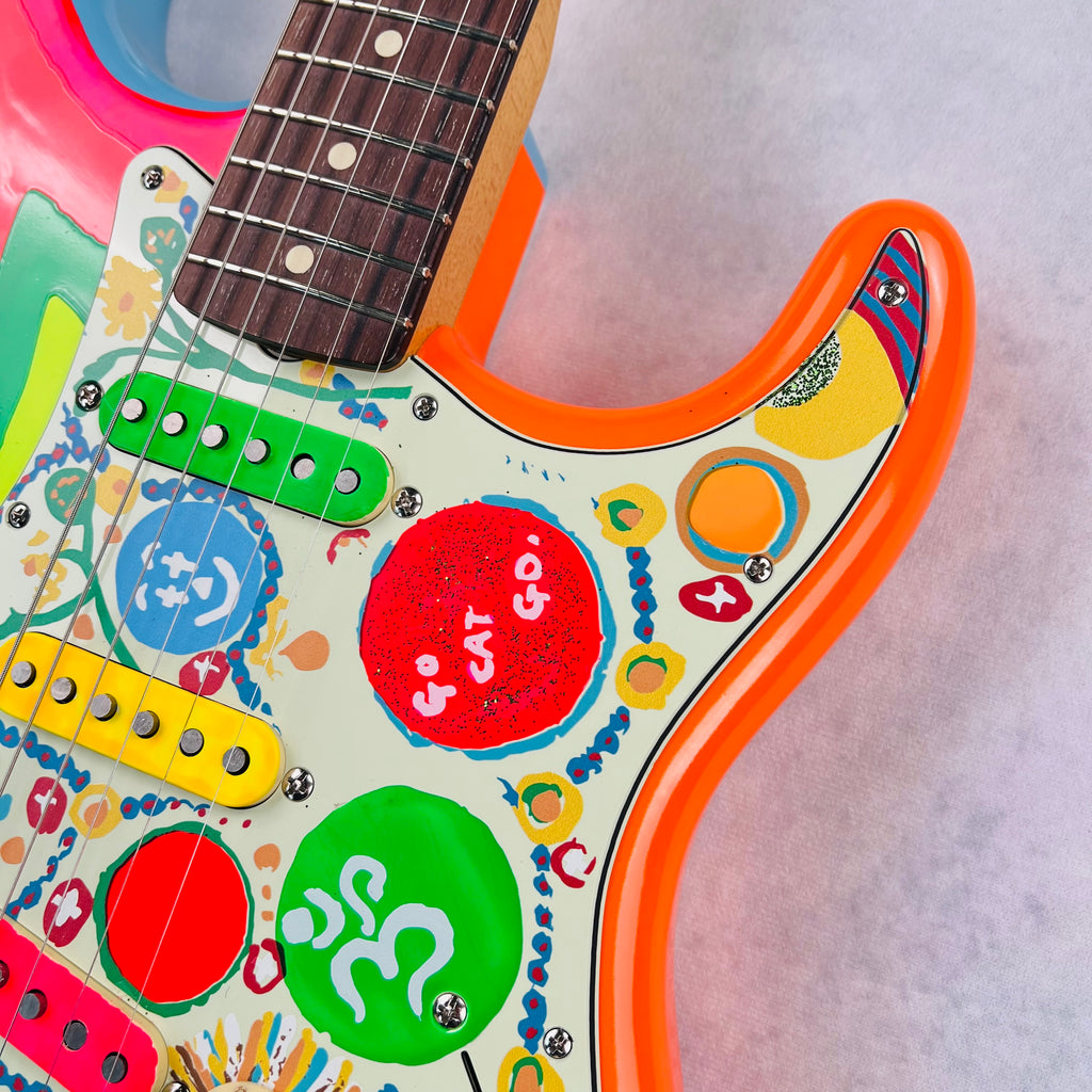 Fender George Harrison Rocky Stratocaster Rosewood Fingerboard 2022 - Hand Painted Rocky Artwork Over Sonic Blue - 6