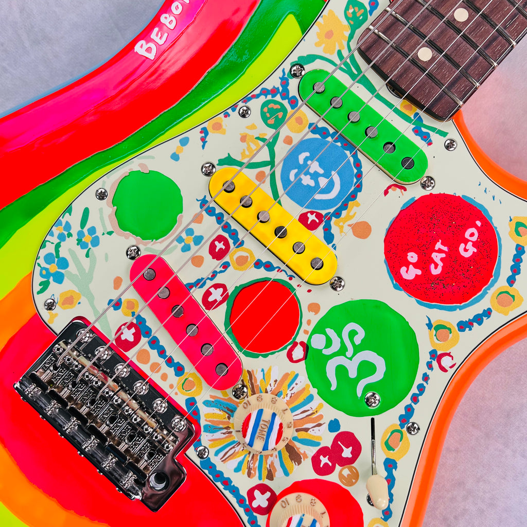 Fender George Harrison Rocky Stratocaster Rosewood Fingerboard 2022 - Hand Painted Rocky Artwork Over Sonic Blue - 7
